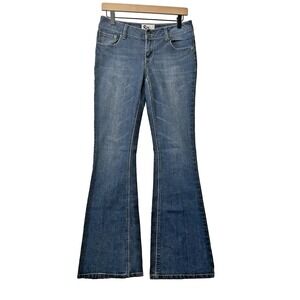 Vintage So Y2K Flare Jeans Size Juniors 7/Womens 4 Flap‎ Pocket Low Rise 2000's